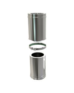 Pellet Twin Wall Adjustable Pipe 340-490mm 100mm