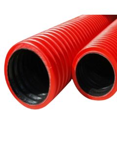 Twinwall Cable Ducting incl Seals + Coupler (750n) 100/118mm x 6m - Red